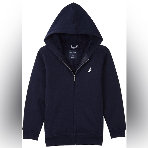 Nautica Boy's Expedition Sherpa Fleece Full Zip Hoodie school uniform - Picture 1 of 8